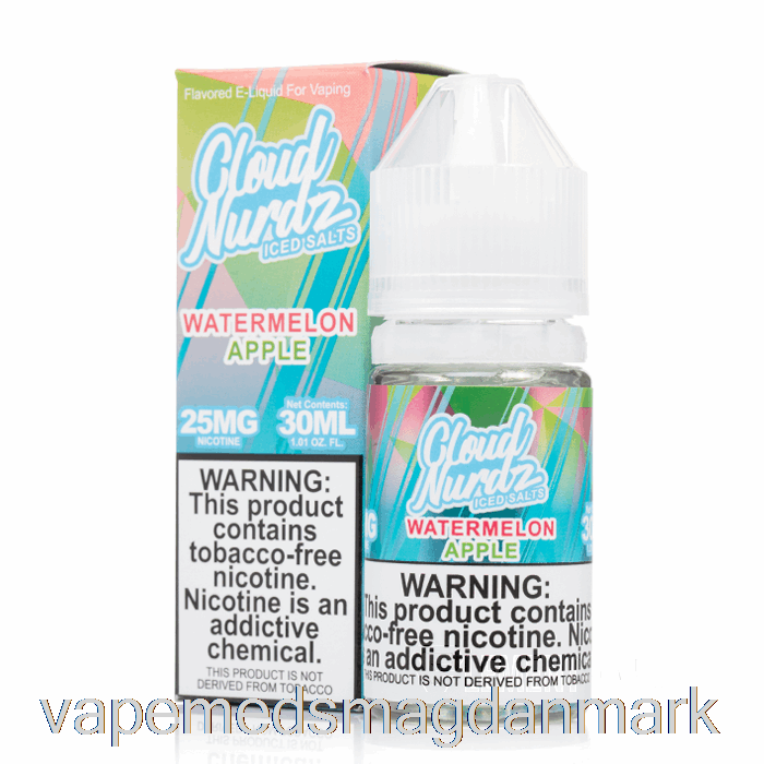Vape Med Smag Isvandmelon æble - Cloud Nurdz Salt - 30ml 25mg